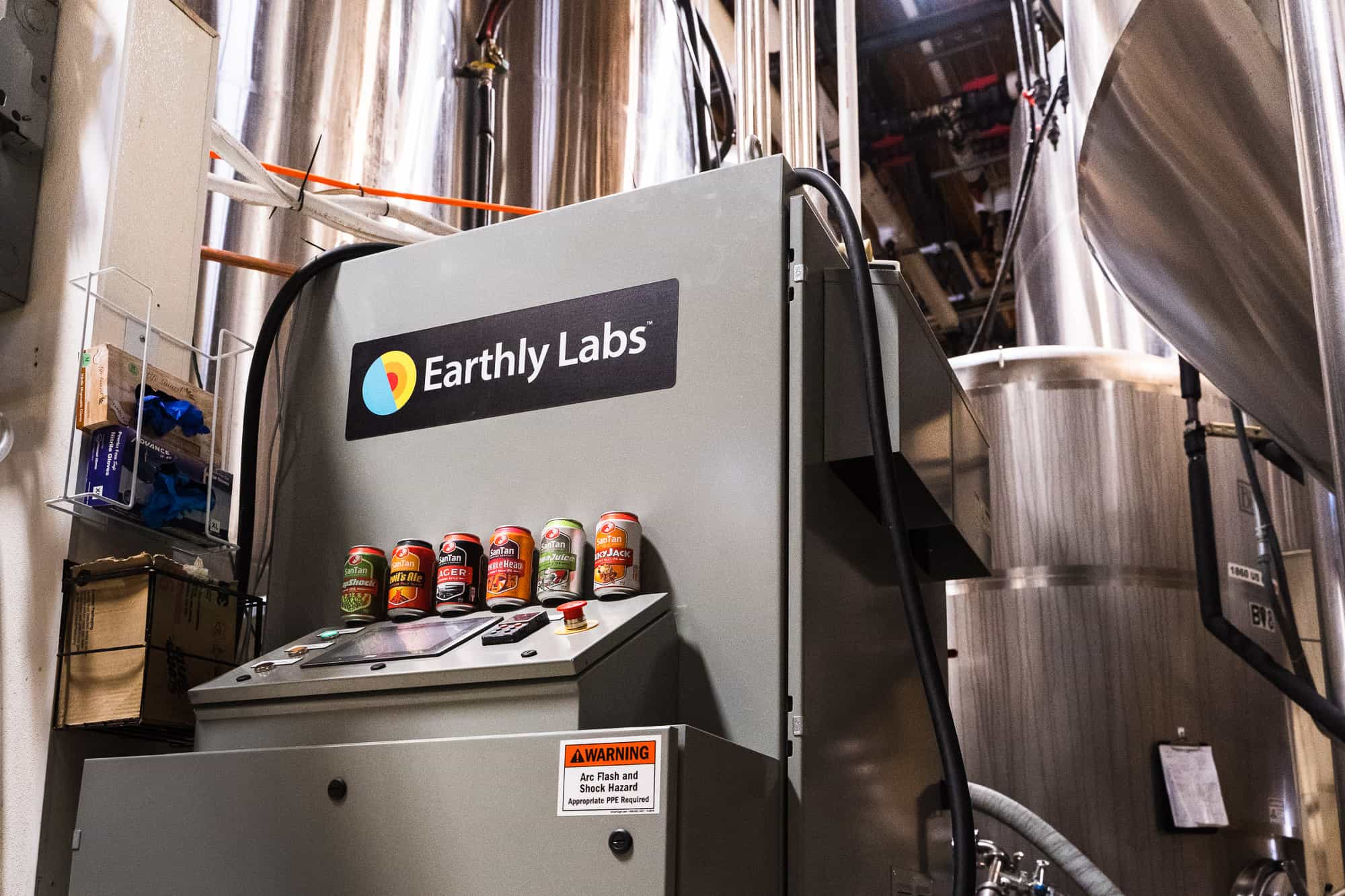SanTan Brewing Company beers aligned on Earthly Labs equipment